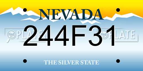 244F31 Nevada License Plate