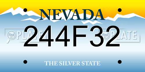 244F32 Nevada License Plate