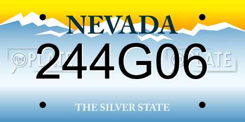 244G06 Nevada License Plate