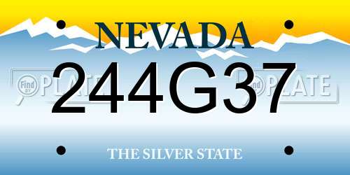 244G37 Nevada License Plate