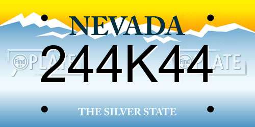 244K44 Nevada License Plate