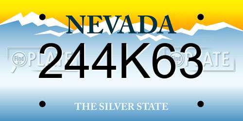 244K63 Nevada License Plate