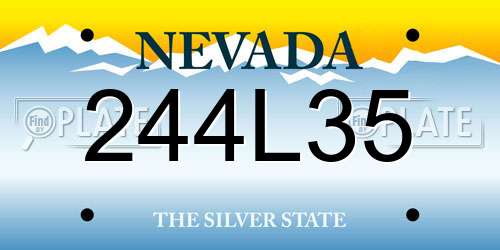 244L35 Nevada License Plate