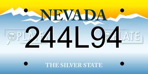 244L94 Nevada License Plate