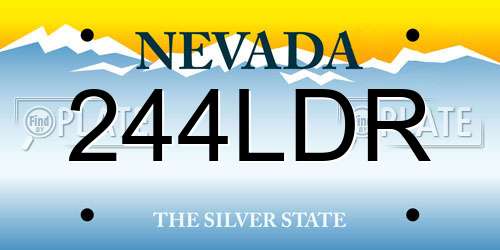 244LDR Nevada License Plate