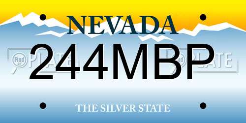 244MBP Nevada License Plate