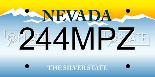 244MPZ Nevada License Plate