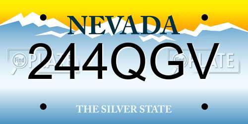 244QGV Nevada License Plate