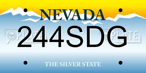 244SDG Nevada License Plate