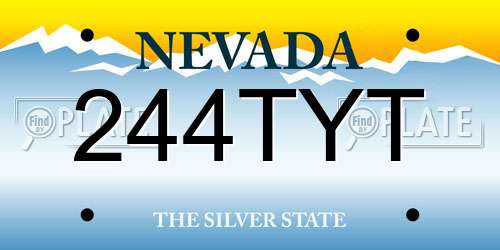 244TYT Nevada License Plate