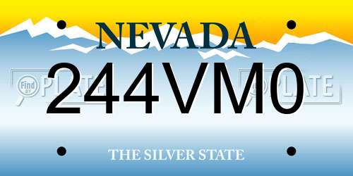 244VM0 Nevada License Plate