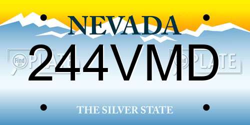 244VMD Nevada License Plate