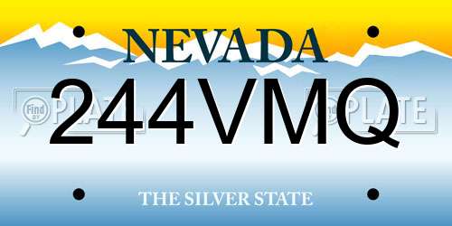 244VMQ Nevada License Plate