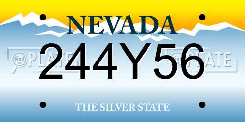 244Y56 Nevada License Plate
