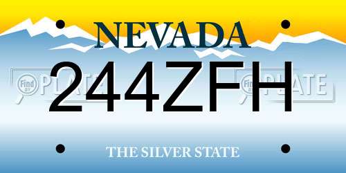 244ZFH Nevada License Plate