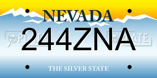 244ZNA Nevada License Plate