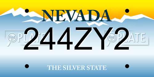 244ZY2 Nevada License Plate