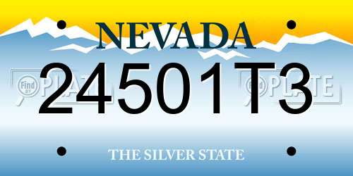24501T3 Nevada License Plate
