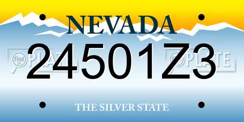 24501Z3 Nevada License Plate