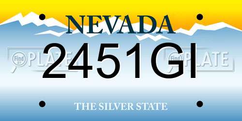 2451GI Nevada License Plate