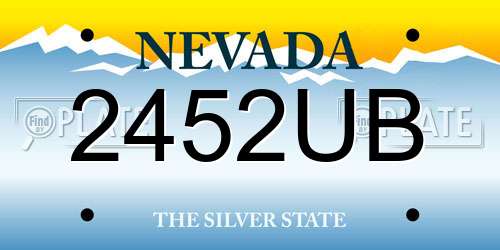 2452UB Nevada License Plate