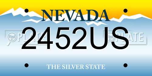 2452US Nevada License Plate