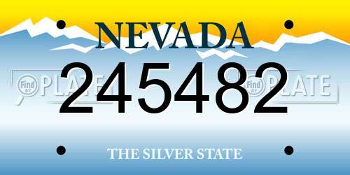 245482 Nevada License Plate