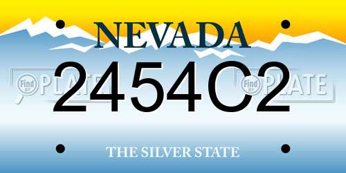 2454C2 Nevada License Plate