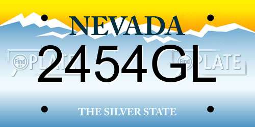 2454GL Nevada License Plate