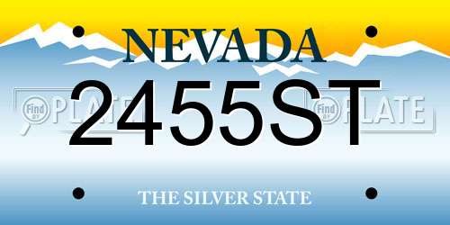 2455ST Nevada License Plate