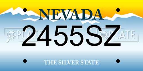 2455SZ Nevada License Plate