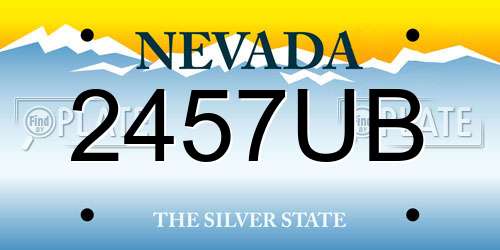 2457UB Nevada License Plate