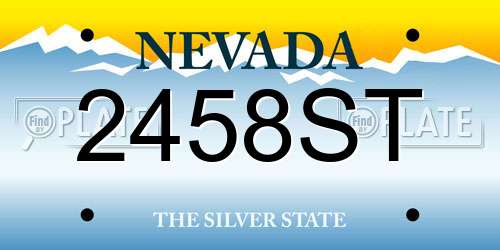 2458ST Nevada License Plate
