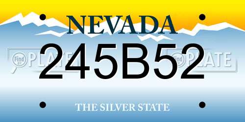 245B52 Nevada License Plate
