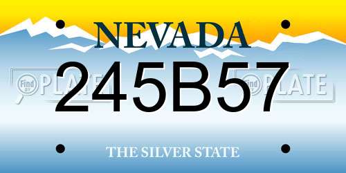 245B57 Nevada License Plate