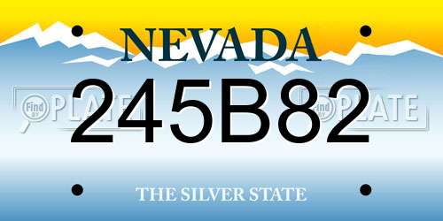 245B82 Nevada License Plate
