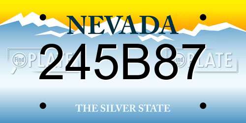 245B87 Nevada License Plate