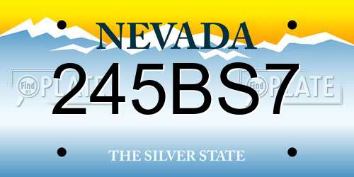 245BS7 Nevada License Plate