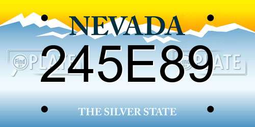 245E89 Nevada License Plate