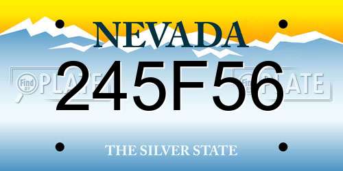 245F56 Nevada License Plate
