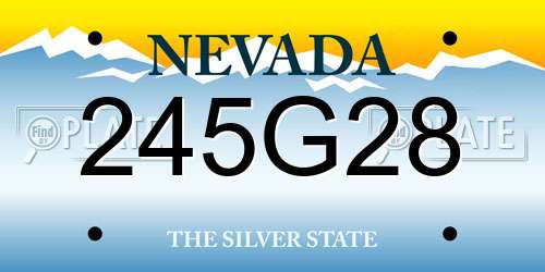 245G28 Nevada License Plate