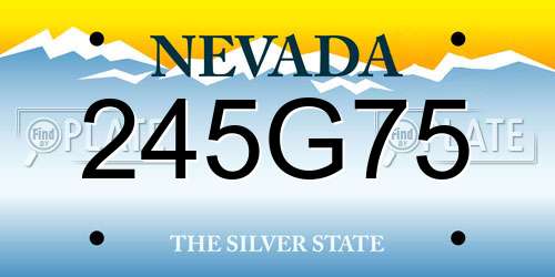 245G75 Nevada License Plate
