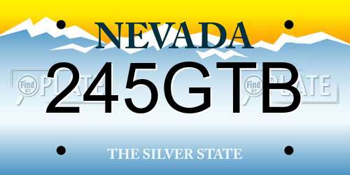 245GTB Nevada License Plate