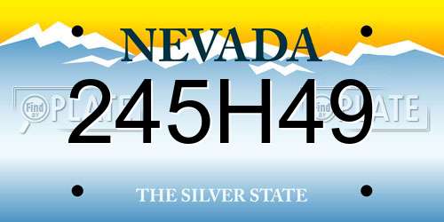 245H49 Nevada License Plate