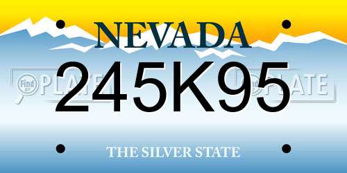 245K95 Nevada License Plate
