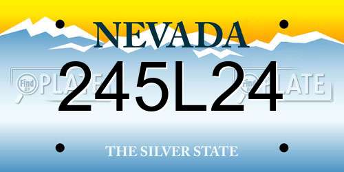 245L24 Nevada License Plate