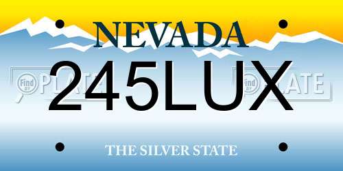 245LUX Nevada License Plate