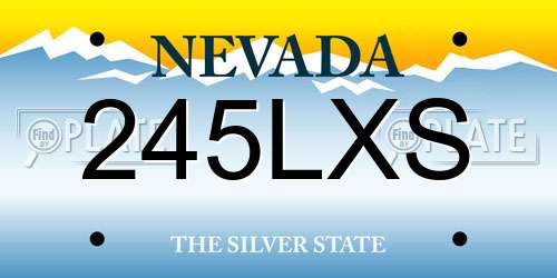 245LXS Nevada License Plate