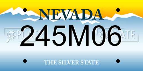 245M06 Nevada License Plate