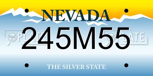245M55 Nevada License Plate